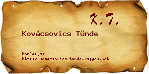 Kovácsovics Tünde névjegykártya